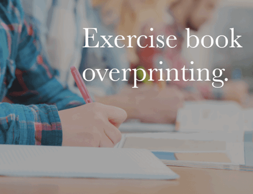 Exercise book overprinting